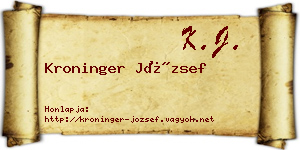 Kroninger József névjegykártya