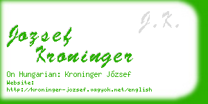 jozsef kroninger business card